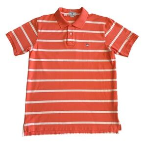 Southern Tide Sport Polo Shirt Mens Large Orange & White Skip Jack Pima Cotton